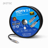 Carrete del cable HDMI 2.1 AOC de fibra óptica de 100 metros DIETEC
