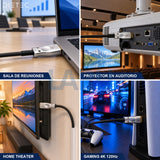 Cable HDMI de fibra DIETEC en sala de reuniones, proyector de auditorio, home theater y gaming 4K 120Hz