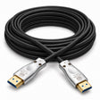 Cable HDMI 2.1 de fibra óptica DIETEC con conectores metálicos plateados
