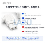 Compatibilidad del cable de poder tipo 8 DIETEC blanco