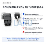 Compatible con impresoras de tinta Epson EcoTank, Canon PIXMA y HP DeskJet; no sirve para láser de 3 pines