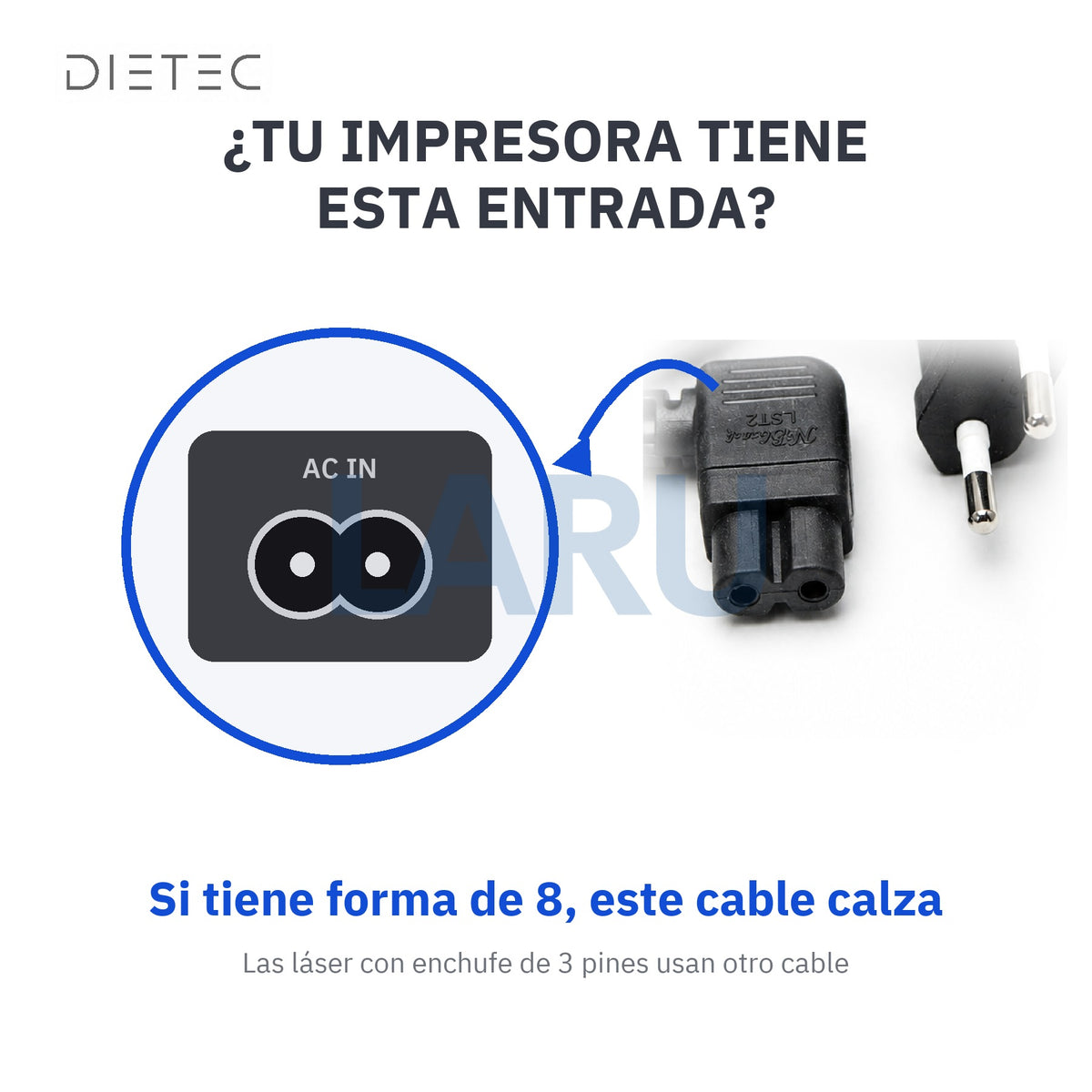 Cómo saber si tu impresora usa cable tipo 8: entrada con forma de 8