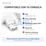 Compatible con PS5, PS4, PS4 Slim, PS3 Slim y Smart TV; no sirve para PS4 Pro ni PS3 Fat