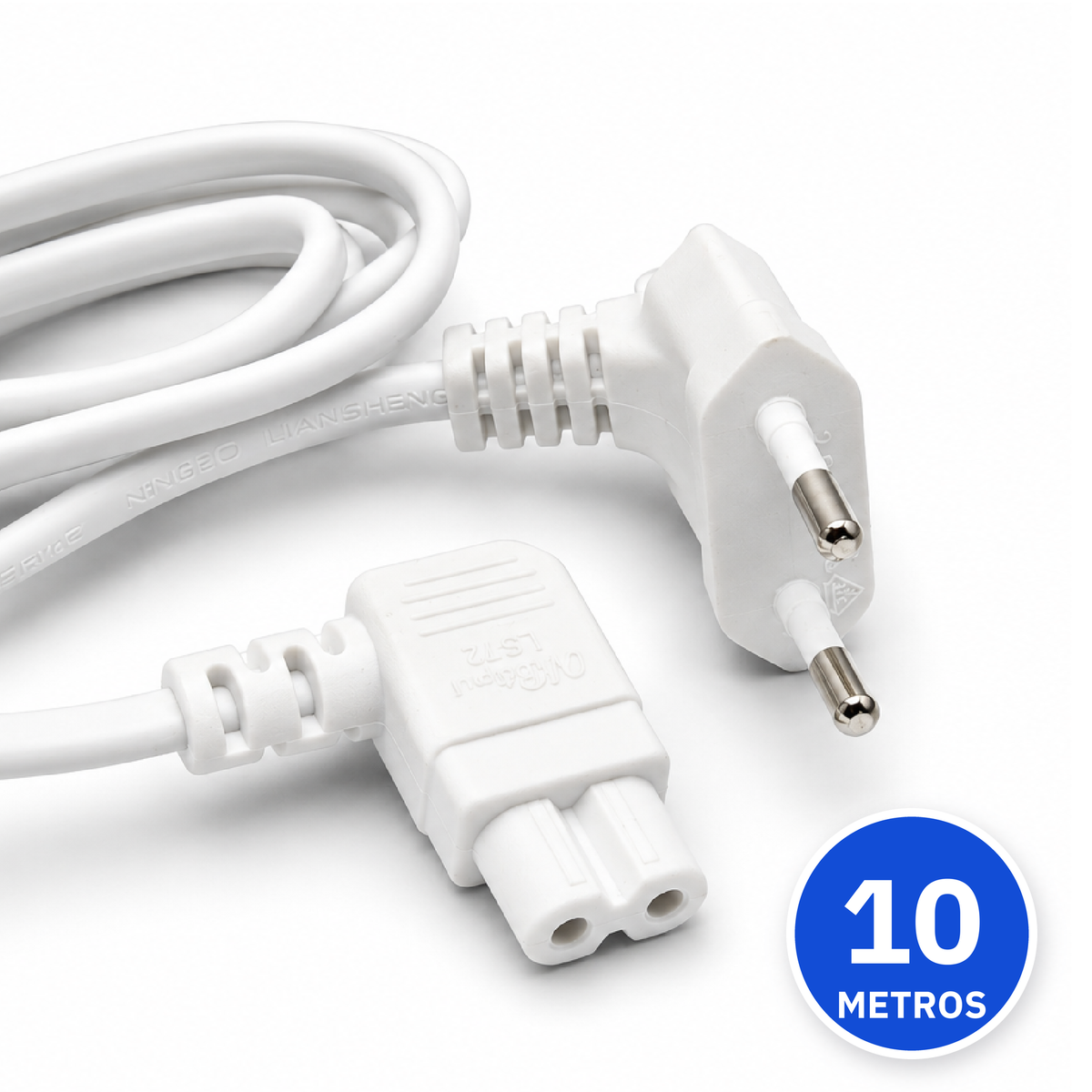 Cable de poder tipo 8 DIETEC blanco de 10 metros para impresora