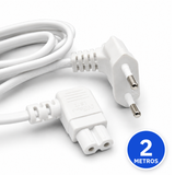 Cable de poder tipo 8 DIETEC blanco de 2 metros