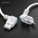 Enchufe y conector tipo 8 DIETEC blanco en ángulo de 90°