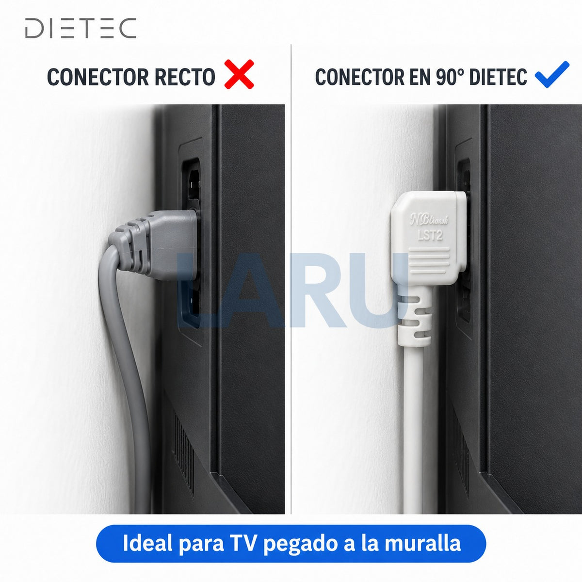 Conector recto vs conector en 90° DIETEC