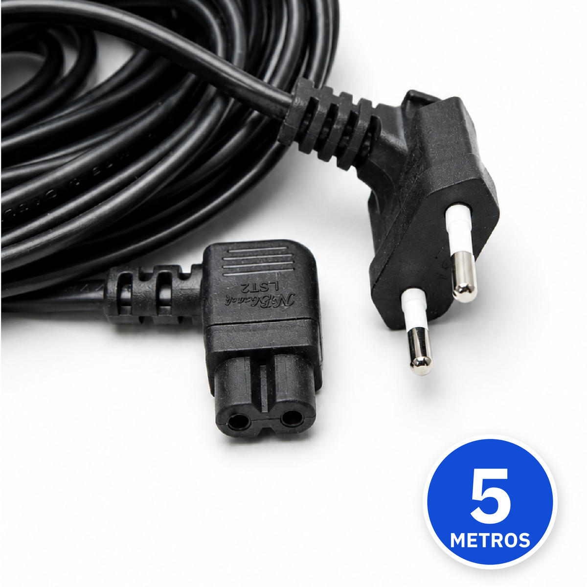 Cable de poder tipo 8 DIETEC negro de 5 metros para PS5, PS4 y PS3