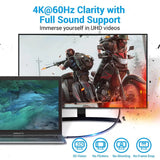 Cable USB-C a HDMI Vention llevando video 4K a 60 Hz con audio desde un notebook a un monitor grande