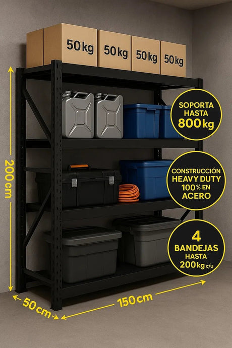 Estante Metálico Laru Racks 200x50x150cm 800kg Heavy Duty Helsinki - Laru