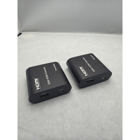 Extensor HDMI 60m transmisor y receptor, puertos HDMI y micro USB
