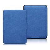 Funda Kindle azul electrico material tela protectora