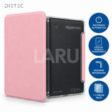 Funda DIETEC rosa Kobo Clara: encendido automático, espalda acrílica transparente, esquinas reforzadas y 2 micas