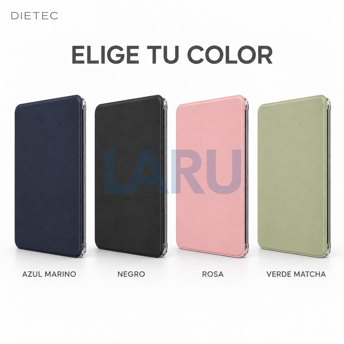 Colores de la funda DIETEC Kobo Clara: azul marino, negro, rosa y verde matcha