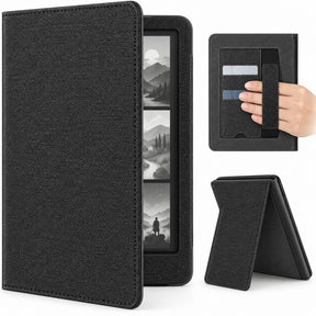 Funda libro negra para Kindle Paperwhite 12 gen 7 pulgadas con correa de mano