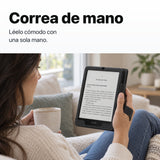 Funda libro negra Kindle Paperwhite con correa de mano