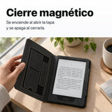 Funda libro negra con cierre magnético para Kindle Paperwhite