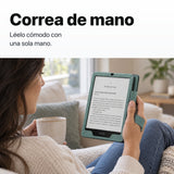 Funda libro verde agua Kindle Paperwhite con correa de mano