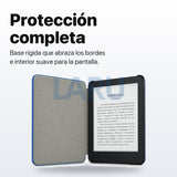Funda premium microfibra azul para Kindle 2022/2024 de 6 pulgadas con lámina