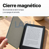 Funda premium microfibra negra para Kindle 2022/2024 de 6 pulgadas con lámina