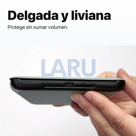 Funda premium microfibra negra para Kindle 2022/2024 de 6 pulgadas con lámina