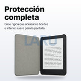 Funda premium microfibra negra para Kindle 2022/2024 de 6 pulgadas con lámina