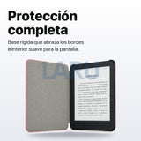 Funda premium microfibra rosa para Kindle 2022/2024 de 6 pulgadas con lámina