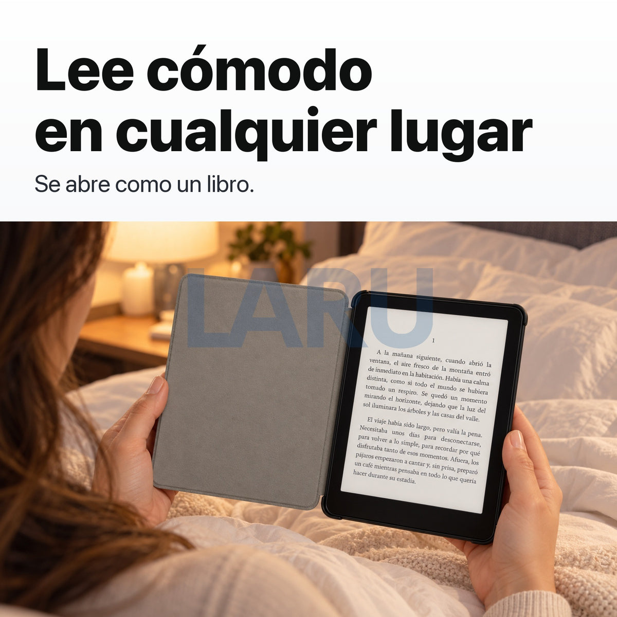 Funda premium microfibra negra para Kindle Paperwhite 2024 de 7 pulgadas con mica