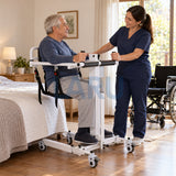 Grúa de Traslado Eléctrica Plegable para Pacientes - en uso en el dormitorio