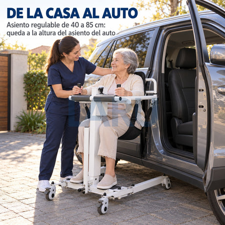 Grúa de Traslado Eléctrica Plegable para Pacientes - traslado de la casa al auto
