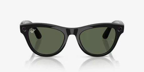 Lentes inteligentes Ray-Ban Meta Skyler Gen 2 con cámara 12MP y Meta AI en montura cat-eye negro brillante