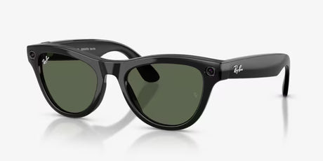 Ray-Ban Meta Skyler RW4014 vista lateral con varilla y cámara integrada para grabar video 3K manos libres