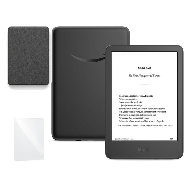 Kindle 16 GB 2024 de 6 pulgadas con funda premium negra y mica