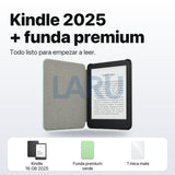 Kindle 16 GB 6 pulgadas negro con funda premium verde menta, mica, cargador Amazon y lápiz táctil