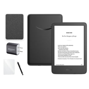 Kindle 16 GB 6 pulgadas negro con funda premium negra, mica, cargador Amazon y lápiz táctil