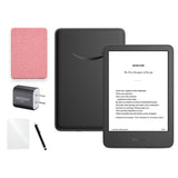 Kindle 16 GB 6 pulgadas negro con funda premium rosa, mica, cargador Amazon y lápiz táctil