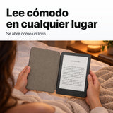 Kindle 2026 color Grafito con funda microfibra negra - lectura cómoda en la cama