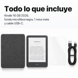 Kindle 2026 color Grafito con funda microfibra negra - todo lo que incluye