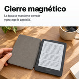 Kindle 2026 color Grafito con funda microfibra rosa - funda con cierre magnético
