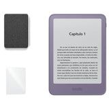 Kindle 2026 color Morado Ube con funda microfibra negra - portada