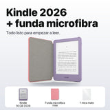 Kindle 2026 color Morado Ube con funda microfibra rosa - qué incluye el pack
