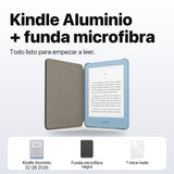 Kindle 2026 Aluminio color Azul Alpine Sky con funda microfibra negra - qué incluye el pack