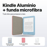 Kindle 2026 Aluminio color Azul Alpine Sky con funda microfibra rosa - qué incluye el pack