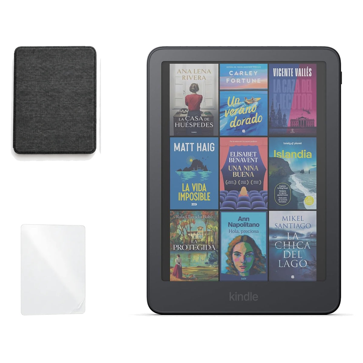 Kindle Colorsoft 2026 color Grafito con funda microfibra negra - portada