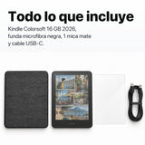 Kindle Colorsoft 2026 color Grafito con funda microfibra negra - todo lo que incluye