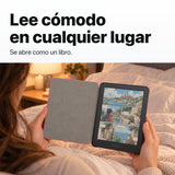 Kindle Colorsoft 2026 color Grafito con funda microfibra rosa - lectura cómoda en la cama