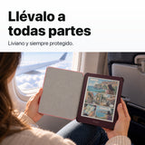 Kindle Colorsoft Signature Edition 2026 color Ciruela Fig con funda microfibra rosa - llévalo de viaje