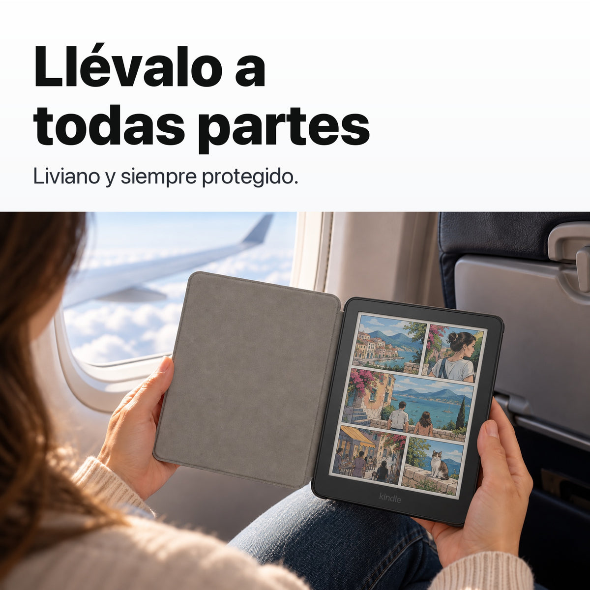 Kindle Colorsoft Signature Edition 2026 color Grafito con funda microfibra negra - llévalo de viaje