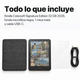 Kindle Colorsoft Signature Edition 2026 color Grafito con funda microfibra negra - todo lo que incluye