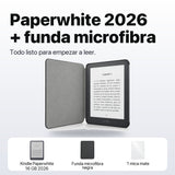Kindle Paperwhite 2026 color Grafito con funda microfibra negra - qué incluye el pack